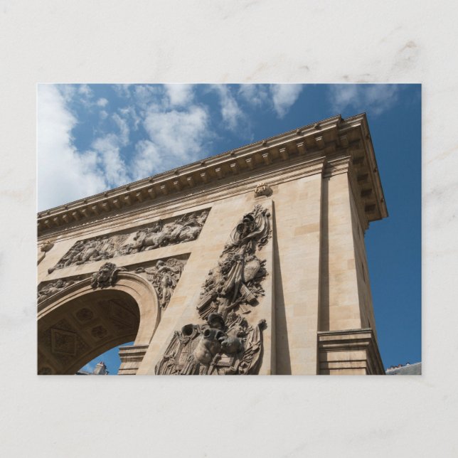 Cartão Postal Porte Santo-Denis: Triunfo Parisiense Sob Esqui Az (Frente)