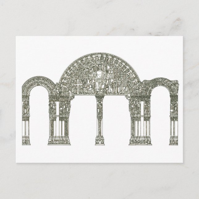 Cartão Postal Portico de la Gloria. Santiago de Compostela (Frente)