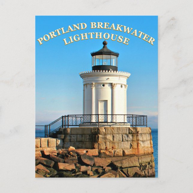 Cartão Postal Portland Breakwater Lighthouse, Cartão-postal Main (Frente)