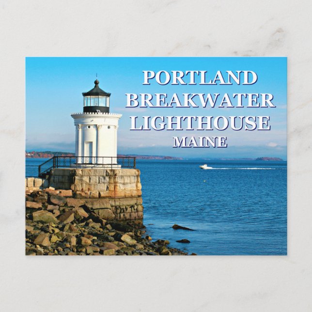 Cartão Postal Portland Breakwater Lighthouse, Cartão-postal Main (Frente)