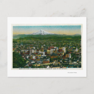 Cartão Postal Portland e Mt. Hood à distância