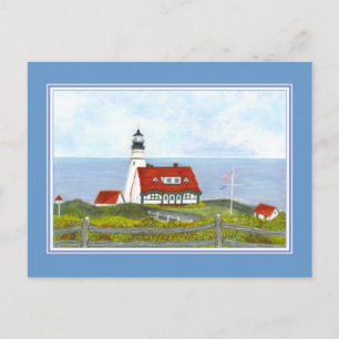 Cartão Postal Portland Head Light "A View from the Hill"