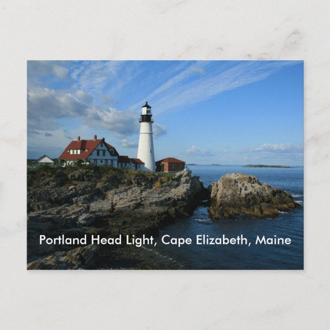 Cartão Postal Portland Head Light, Cabo Elizabeth, Maine (Frente)