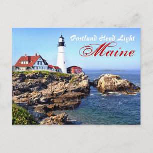 Cartão Postal Portland Head Light, Cabo Elizabeth, Maine, E.U.A.