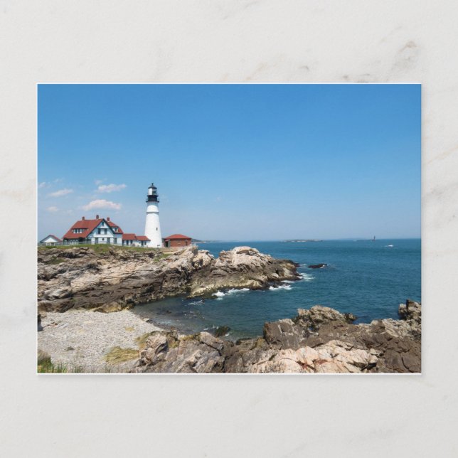 Cartão Postal Portland Head Light ovelooring Casco Bay (Frente)