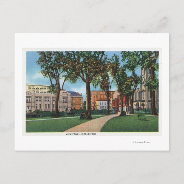 Cartão Postal Portland, MaineScenic View do Lincoln Park (Frente)