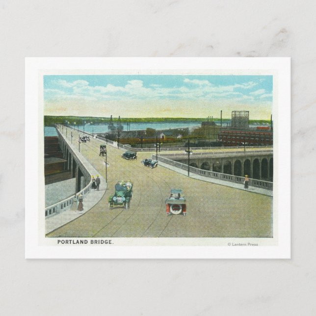 Cartão Postal Portland, MaineView do Monumento Longfellow (Frente)