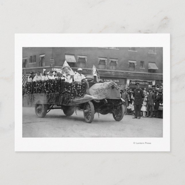 Cartão Postal Portland, OR Rosa Festival Parade Floats (Frente)