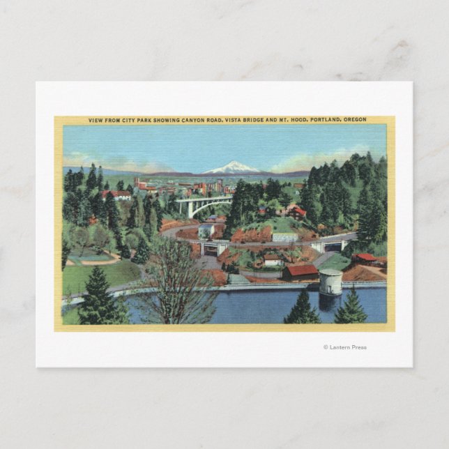 Cartão Postal Portland, OR - View from City Park (Frente)