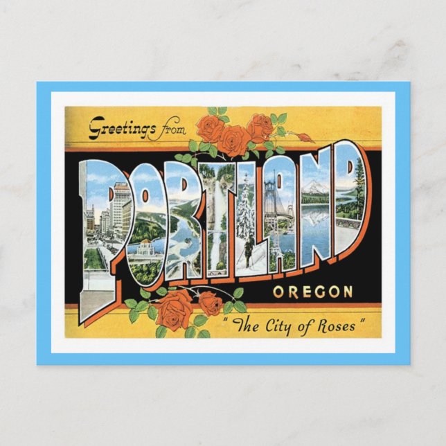Cartão Postal Portland Oregon Cidade dos EUA (Frente)