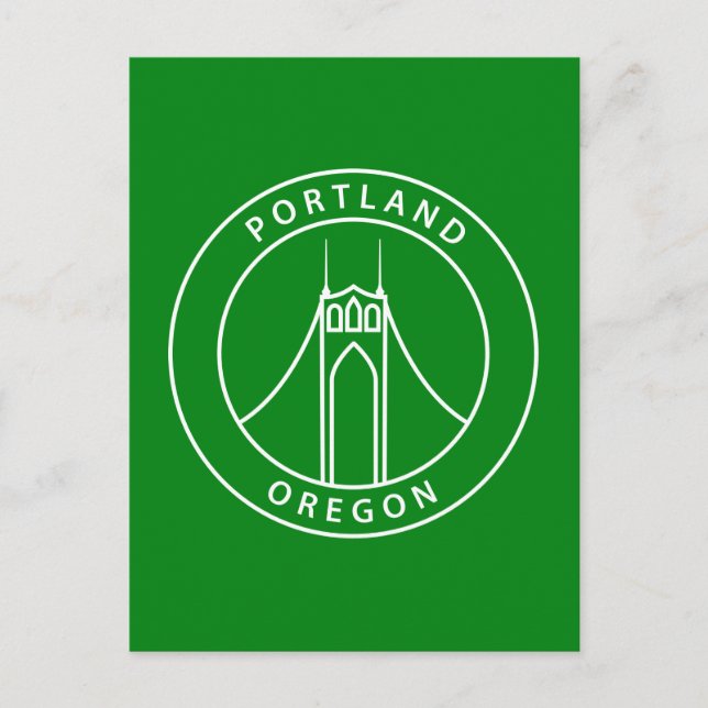 Cartão Postal Portland Oregon Design (Frente)