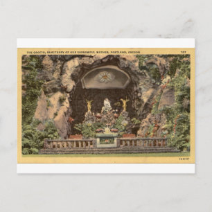 Cartão Postal Portland Oregon Grotto Vista Antiga do Santuário
