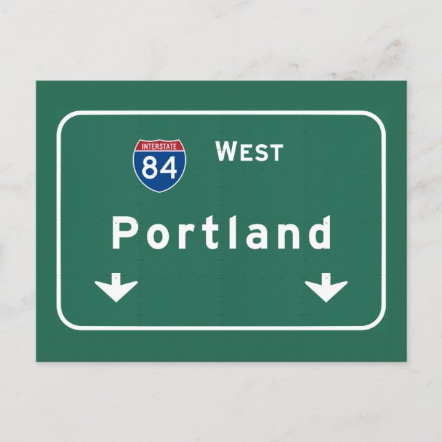 Cartão Postal Portland Oregon ou Interstate Highway Freeway: (Frente)
