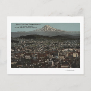 Cartão Postal Portland, Oregon - Vista do Downtown com Mt