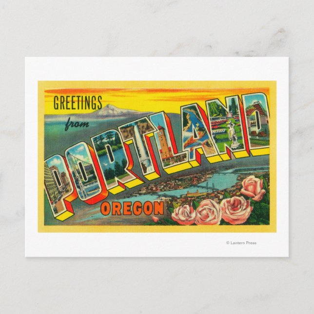 Cartão Postal Portland, OregonLarge Letter Scenes (Frente)