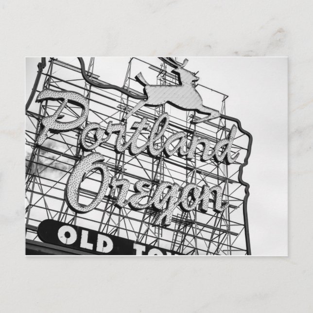 Cartão Postal Portland Stag Sign (Frente)