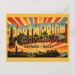 Cartão Postal Portmeirion Wales Vila Italiana Arte Vintage