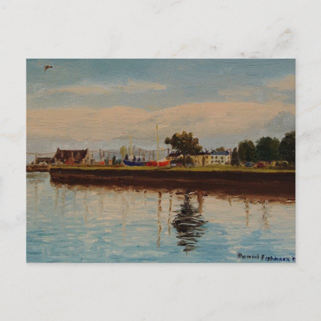 Cartão Postal Porto Cênico em Galway City Irlanda (Frente)