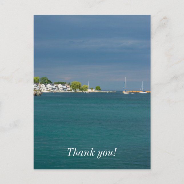 Cartão Postal Porto da Ilha Mackinac (Frente)