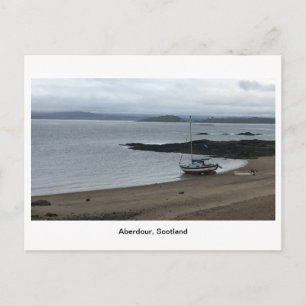 Cartão Postal Porto de Aberdour - Barco na Praia
