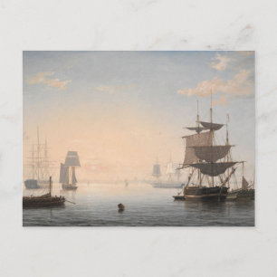 Cartão Postal Porto de Boston com a Cidade ao Fundo