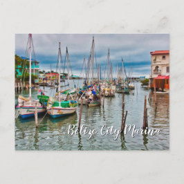 Cartão Postal Porto de Cidade de Belize e Marina Cartão-postal