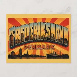 Cartão Postal Porto de Frederikshavn Dinamarca
