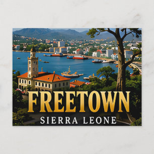 Cartão Postal Porto de Freetown e Beleza Atlântica