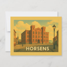 Cartão Postal Porto de Horsens Dinamarca