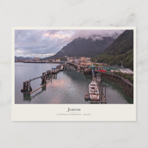 Cartão Postal Porto de Juneau em Luz Suave da Noite