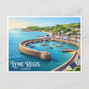 Cartão Postal Porto de Lyme Regis Inglaterra