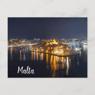 Cartão Postal Porto de Malta iluminado à noite