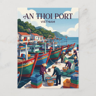 Cartão Postal Porto de Pesca An Thới Vietnam