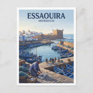 Cartão Postal Porto de Pesca de Essaouira Marrocos Viagem Presen