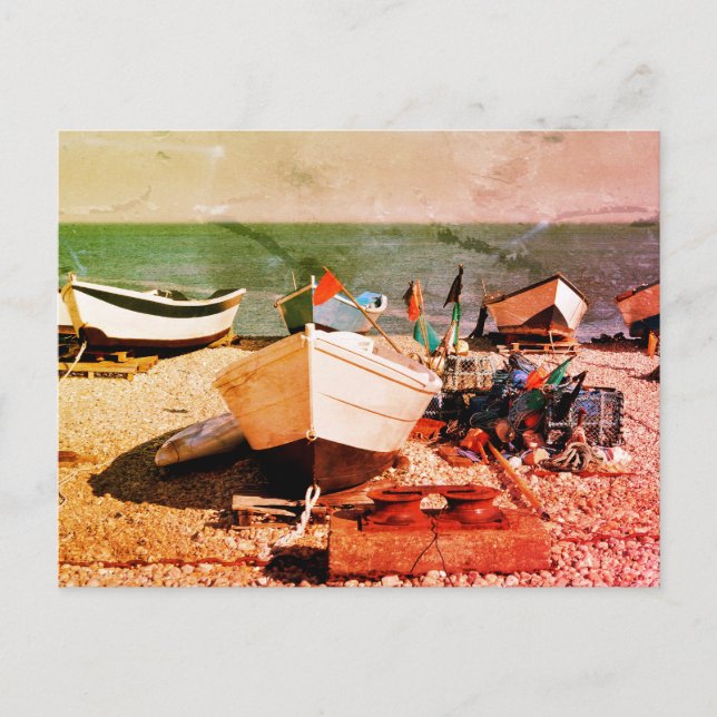 Cartão Postal Porto de pesca de Yport na França (Frente)