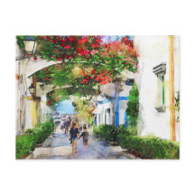 Porto de Porto da Cidade, na Gran Canaria. Tinta.