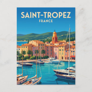 Cartão Postal Porto de Saint-Tropez França