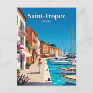 Cartão Postal Porto de Saint-Tropez França