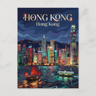 Cartão Postal Porto de Vitória Hong Kong