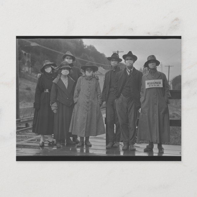 Cartão Postal Porto do pingente de masque la Grippe espagnole 19 (Frente)