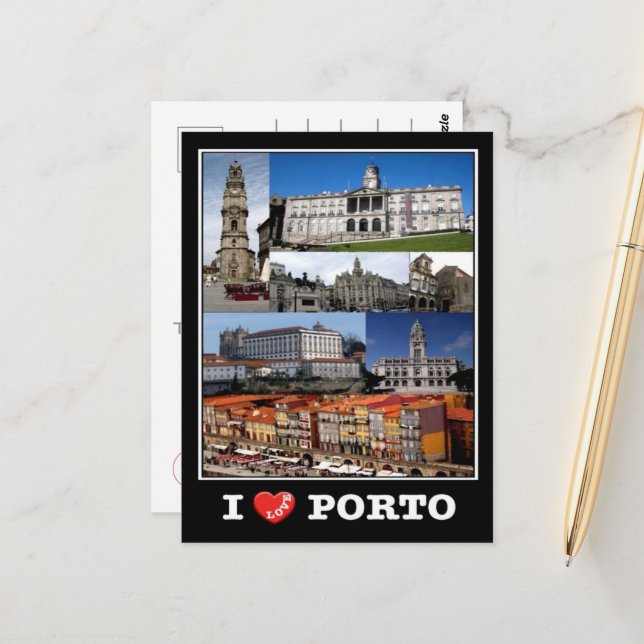 Cartão Postal Porto - I Love - Portugal - (Frente/Verso In Situ)