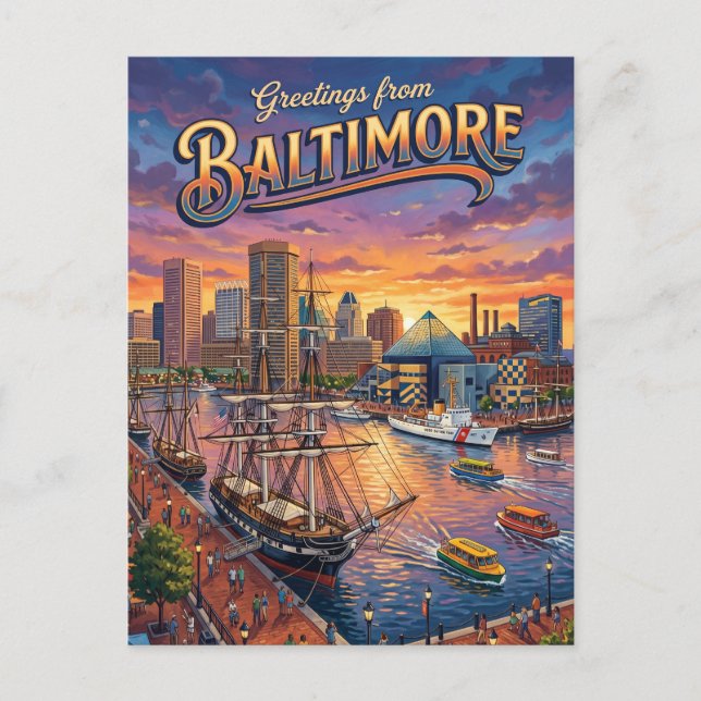 Cartão Postal Porto Interno, Baltimore EUA (Frente)