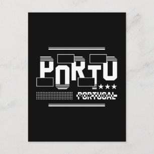 Cartão Postal Porto Portugal Tipografia Moderna Viagem Design