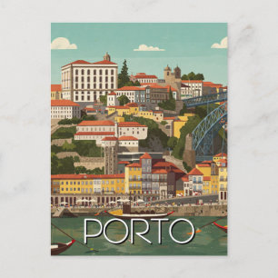 Cartão Postal Porto Portugal Viagem Abstrato Vintage