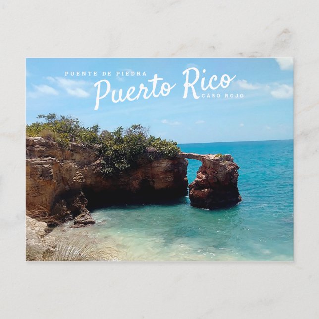 Cartão Postal Porto Rico, Cabo Rojo, Puente de Piedra (Frente)