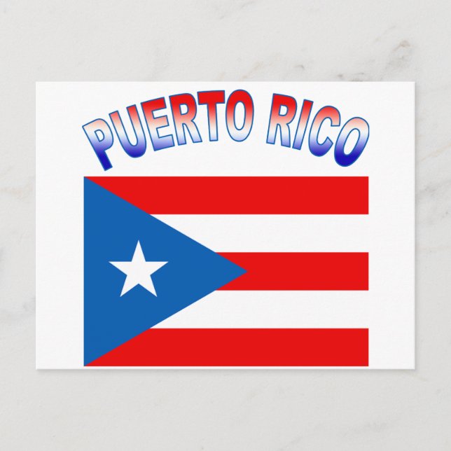 Cartão Postal Porto Rico com produtos de bandeira (Frente)