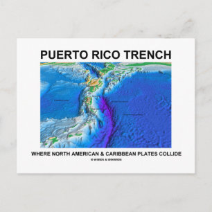 Cartão Postal Porto Rico Trench Onde a América do Norte Caribe