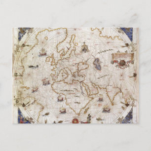 Cartão Postal Portolan Chart of the World   1519