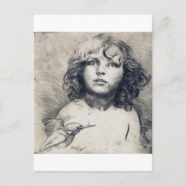 Cartão Postal Portrait (Copper print), Alphonse Mucha (Frente)