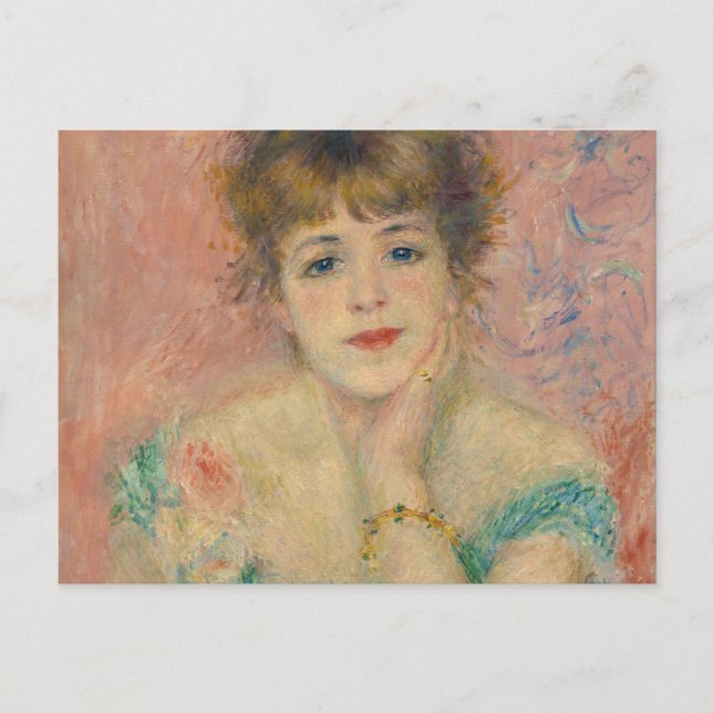 Cartão Postal Portrait of Actress Jeanne Samary, Auguste Renoir (Frente)